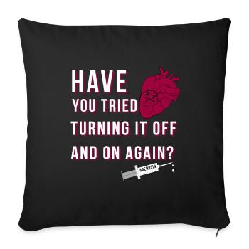 myocardial infarction open heart adenosine - Sofa pillowcase 17,3'' x 17,3'' (45 x 45 cm) - black - Front