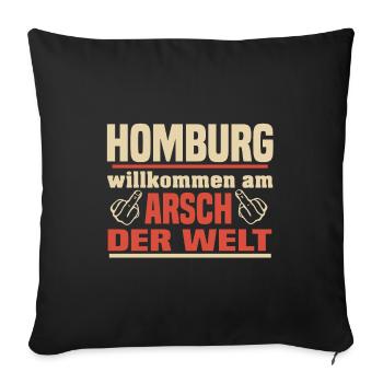 Homburg - Sofakissenbezug 45 x 45 cm - Schwarz - Vorne