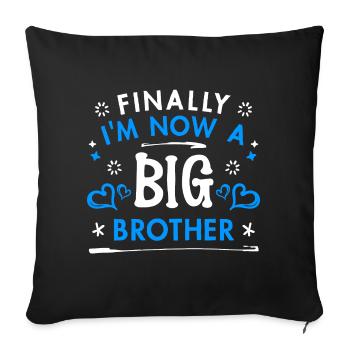 Proud Big Brother Heart Statement Siblings - Sofa pillowcase 17,3'' x 17,3'' (45 x 45 cm) - black - Front