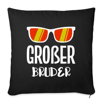Déclaration de Big Brother Bro Frères et sœurs Cœur de frère - Housse de coussin décorative 45 x 45 cm - noir - Devant