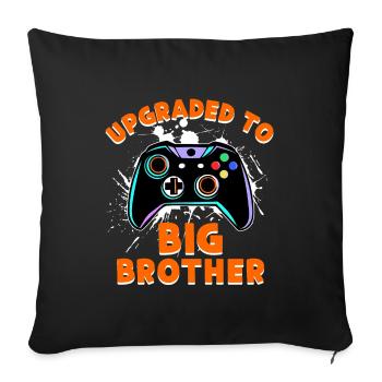 Déclaration de Big Brother fière de ses frères et sœurs - Housse de coussin décorative 45 x 45 cm - noir - Devant