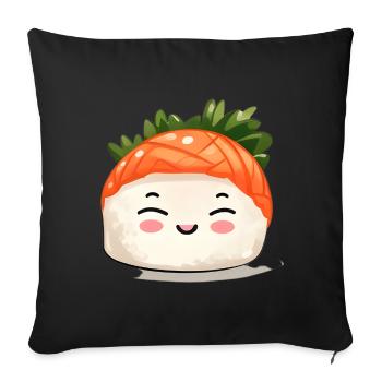 Sushi - Sofa pillowcase 17,3'' x 17,3'' (45 x 45 cm) - black - Front