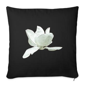 Ideen Muttertag, Magnolie seitlich - Sofakissenbezug 45 x 45 cm - Schwarz - Vorne