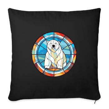 Polar Bear Colorful Watercolor Animal Illustration - Sofa pillowcase 17,3'' x 17,3'' (45 x 45 cm) - black - Front