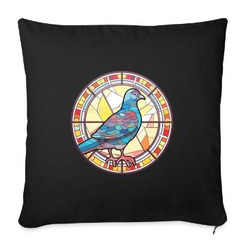 Pigeon Colorful Watercolor Animal Pet Illustration - Sofa pillowcase 17,3'' x 17,3'' (45 x 45 cm) - black - Front