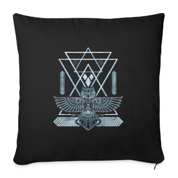 Symbole Symbolisme Signe Capteur de rêves - Housse de coussin décorative 45 x 45 cm - noir - Devant