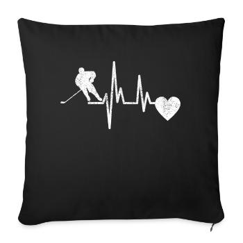 Joueur de hockey sur glace Équipe de hockey sur glace des amateurs de hockey sur glace - Housse de coussin décorative 45 x 45 cm - noir - Devant