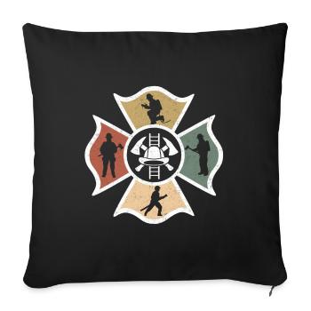 Fire Brigade Vintage pour le cadeau de pompier - Housse de coussin décorative 45 x 45 cm - noir - Devant
