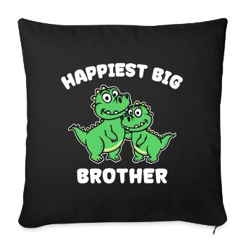 Frère et sœur Amour Dino Déclaration Big Brother - Housse de coussin décorative 45 x 45 cm - noir - Devant