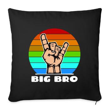 Big Brother Brother Coeur Cool Dire Bro - Housse de coussin décorative 45 x 45 cm - noir - Devant