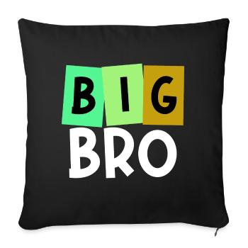 Big Brother Brother Heart Bro Statement Siblings - Sofa pillowcase 17,3'' x 17,3'' (45 x 45 cm) - black - Front