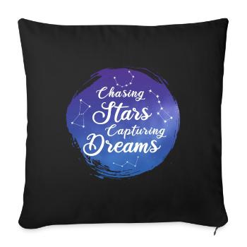 Hunting Stars Catching Dreams - Sofa pillowcase 17,3'' x 17,3'' (45 x 45 cm) - black - Front