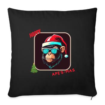 happy ape's mas - Housse de coussin décorative 45 x 45 cm - noir - Devant