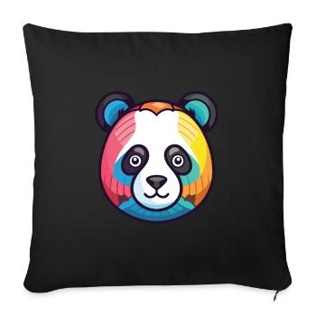 Panda Colorful Watercolor Animal Pet Illustration - Sofa pillowcase 17,3'' x 17,3'' (45 x 45 cm) - black - Front