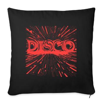 Texte DISCO Logo Mot Rouge - Housse de coussin décorative 45 x 45 cm - noir - Devant