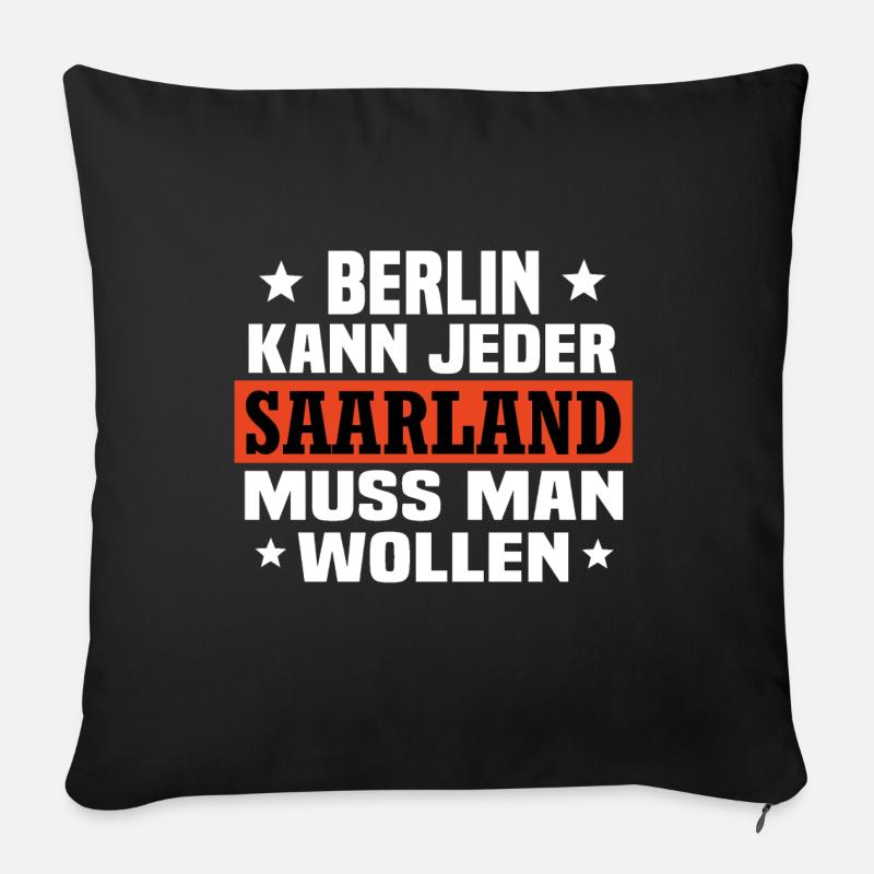Saarland - Sofakissenbezug 45 x 45 cm - Schwarz