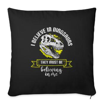 Dinosaurs Fossil Triceratops Cretaceous - Sofa pillowcase 17,3'' x 17,3'' (45 x 45 cm) - black - Front