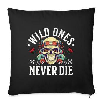 Skull Skull Skeleton Motorcycle Biker Gang - Sofa pillowcase 17,3'' x 17,3'' (45 x 45 cm) - black - Front