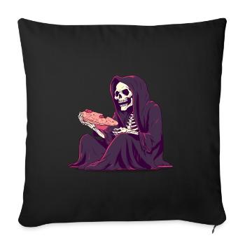 Pizza is life - Grim Reaper Pizza - Sofa pillowcase 17,3'' x 17,3'' (45 x 45 cm) - black - Front