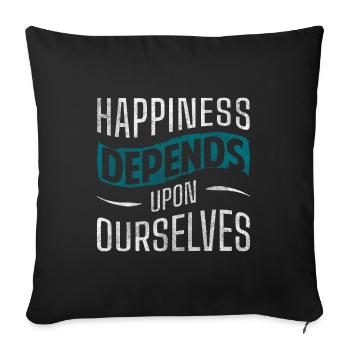Motivation Optimist Joy - Housse de coussin décorative 45 x 45 cm - noir - Devant