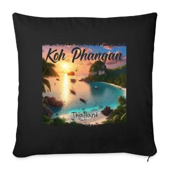 Koh Phangan Sonnenuntergang - Sofakissenbezug 45 x 45 cm - Schwarz - Vorne