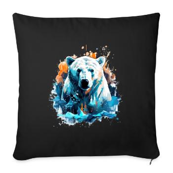 Ours polaire - Housse de coussin décorative 45 x 45 cm - noir - Devant