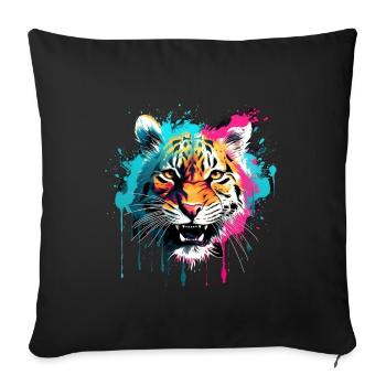 Tiger - Sofa pillowcase 17,3'' x 17,3'' (45 x 45 cm) - black - Front