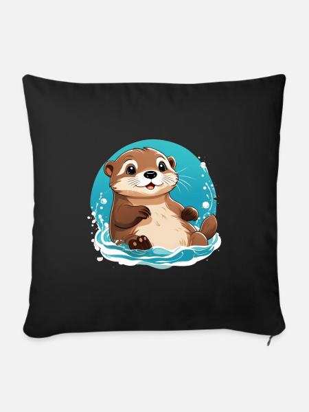 Otter - Sofakissenbezug 45 x 45 cm - Schwarz