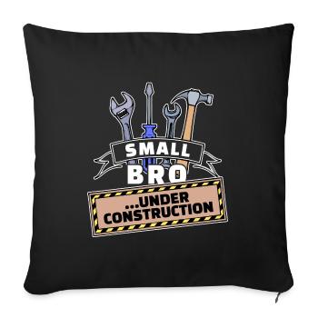 Déclaration du cœur du frère Fier grand frère frère - Housse de coussin décorative 45 x 45 cm - noir - Devant