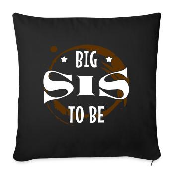 Frère et sœur Amour Big Brother Sis Déclaration - Housse de coussin décorative 45 x 45 cm - noir - Devant