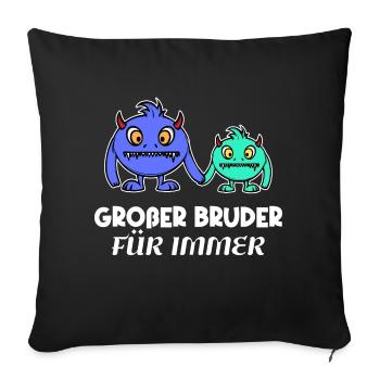 Frère Big Brother Déclaration Amour fraternel - Housse de coussin décorative 45 x 45 cm - noir - Devant