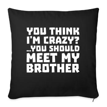 Frères et sœurs Déclaration de frère fier grand frère - Housse de coussin décorative 45 x 45 cm - noir - Devant