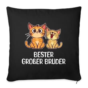 Sibling Love Bro Cat Statement Big Brother - Sofa pillowcase 17,3'' x 17,3'' (45 x 45 cm) - black - Front