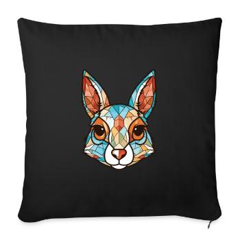 Squirrel Colorful Watercolor Animal Illustration - Sofa pillowcase 17,3'' x 17,3'' (45 x 45 cm) - black - Front