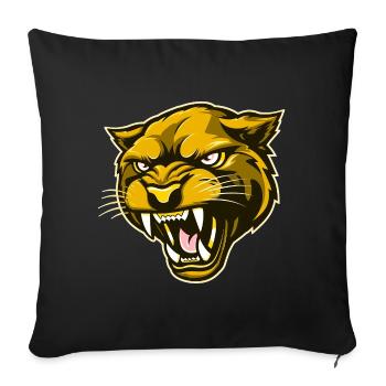 Panther Head Gold - Housse de coussin décorative 45 x 45 cm - noir - Devant