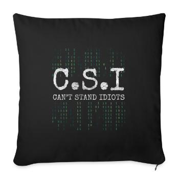 Autodérision d’un collègue idiot - Housse de coussin décorative 45 x 45 cm - noir - Devant