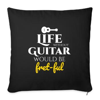Fret-fully Funny: Celebrating Life with Guitars - Sofa pillowcase 17,3'' x 17,3'' (45 x 45 cm) - black - Front