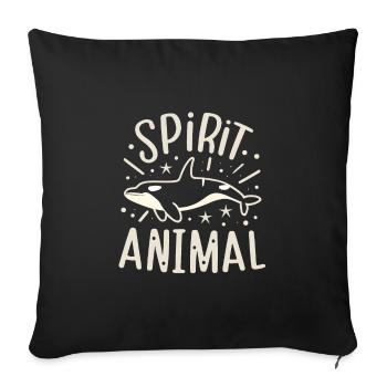 Orque Épaulard animal - Housse de coussin décorative 45 x 45 cm - noir - Devant
