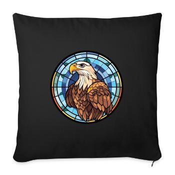 Eagle Colorful Watercolor Animal Pet Illustration - Sofa pillowcase 17,3'' x 17,3'' (45 x 45 cm) - black - Front