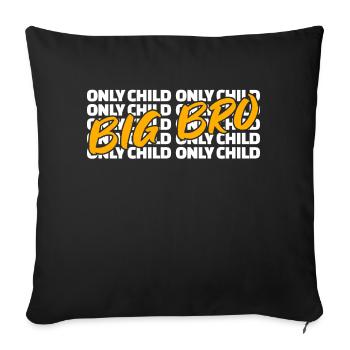 Frères et sœurs Frère unique Déclaration d’enfant Grand Frère - Housse de coussin décorative 45 x 45 cm - noir - Devant