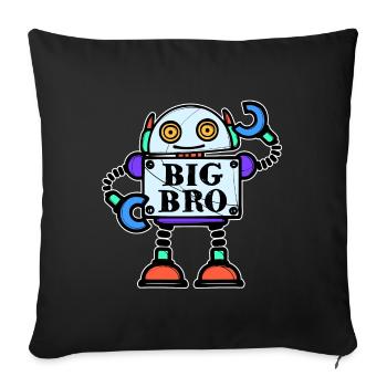 Big Brother Bro Siblings Statement Brother Heart - Sofa pillowcase 17,3'' x 17,3'' (45 x 45 cm) - black - Front