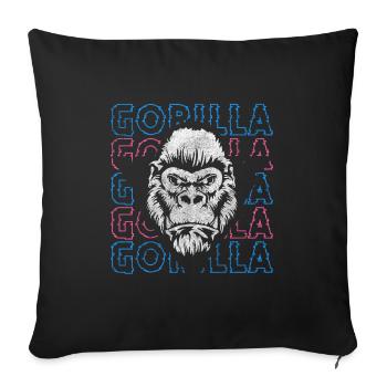 Amidon singe à dos argenté chimpanzé - Housse de coussin décorative 45 x 45 cm - noir - Devant