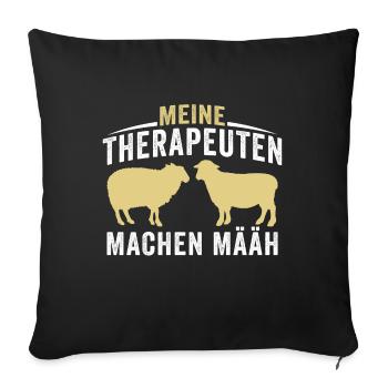 meine therapeuten machen määh - Sofakissenbezug 45 x 45 cm - Schwarz - Vorne