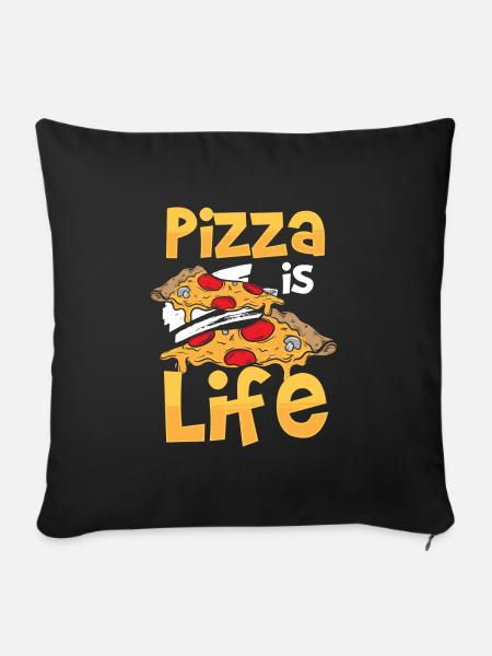 Pizzeria Pizzaliebhaber Restaurant - Sofakissenbezug 45 x 45 cm - Schwarz