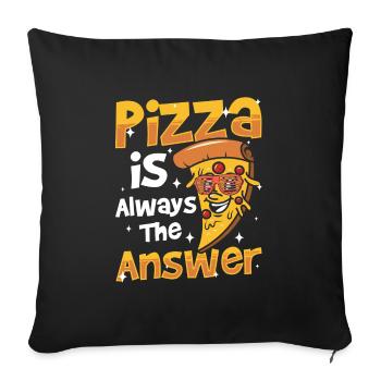 Pizza Italie Humour - Housse de coussin décorative 45 x 45 cm - noir - Devant