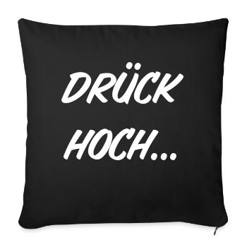 Drück hoch - Sofakissenbezug 45 x 45 cm - Schwarz - Vorne