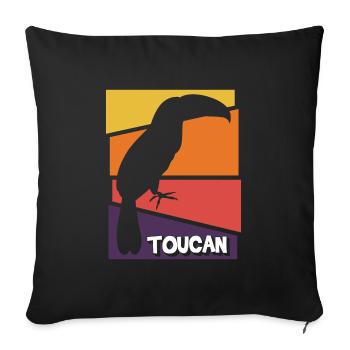 Vogel Urlaub Urwald - Sofakissenbezug 45 x 45 cm - Schwarz - Vorne