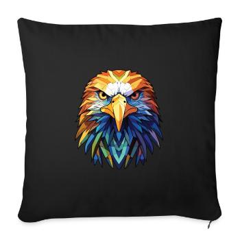 Eagle Colorful Watercolor Animal Pet Illustration - Sofa pillowcase 17,3'' x 17,3'' (45 x 45 cm) - black - Front