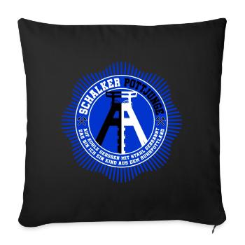 Schalker Pottjunge | Farben änderbar - Sofakissenbezug 45 x 45 cm - Schwarz - Vorne