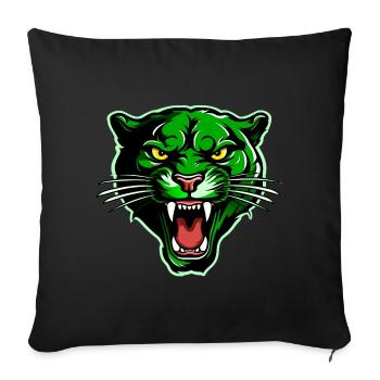 Panther Head Green - Sofa pillowcase 17,3'' x 17,3'' (45 x 45 cm) - black - Front